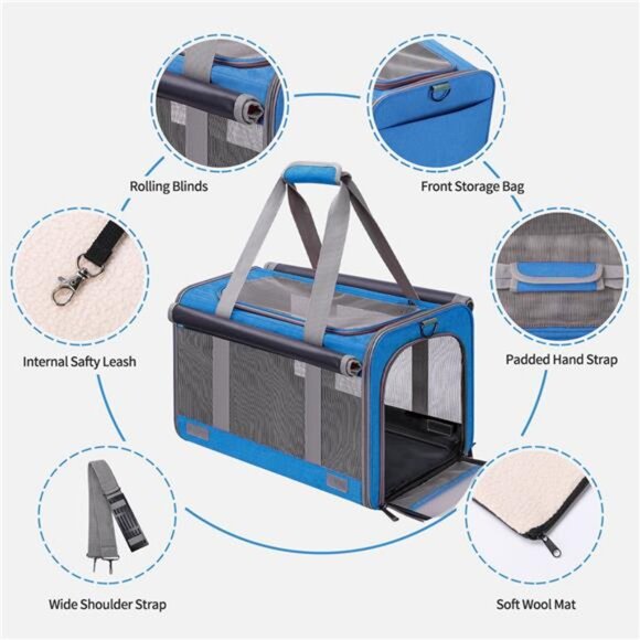 Cat Carrier Airline Approved, Pet Carriers for Cats with Water - Picture 5 of 7